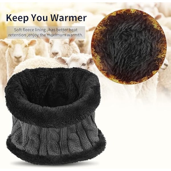 Vintermössa för barn med halsduk och handskar - Grå varm och thermal