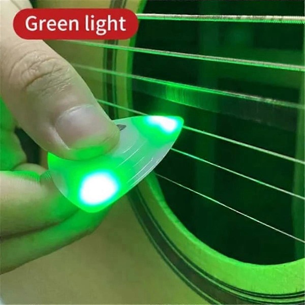 Gitarrplektrum - Den perfekta presenten för gitarrälskare - LED-lysande plektrum xi Green