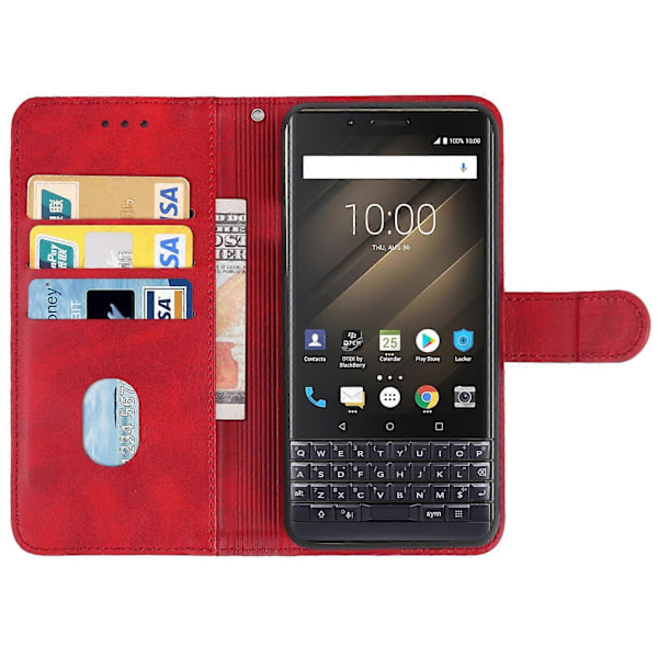 Læder telefoncover til Blackberry KEY2 Red