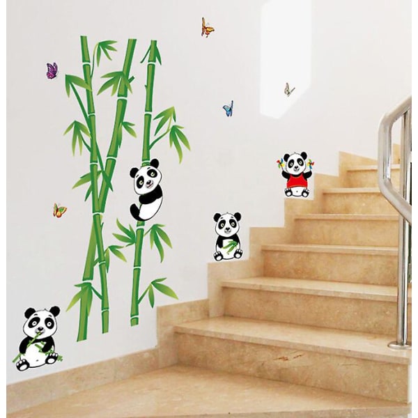 A Set of Panda and Bamboo Wall Stickers Decorative Sticker Wall Decor for Kids Room Nursery Living Room