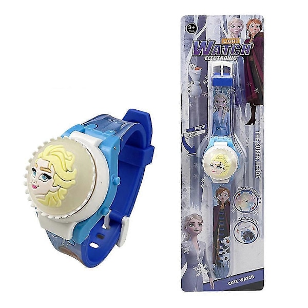 Barnklocka Blinkande Ljus Digitala Klockor Snurrande Topp Flip Cover Armbandsur Presenter Asha
