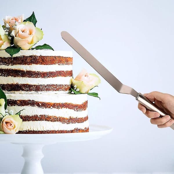 3 stk. Vinklede Konditorspatler, Rustfrit Stål