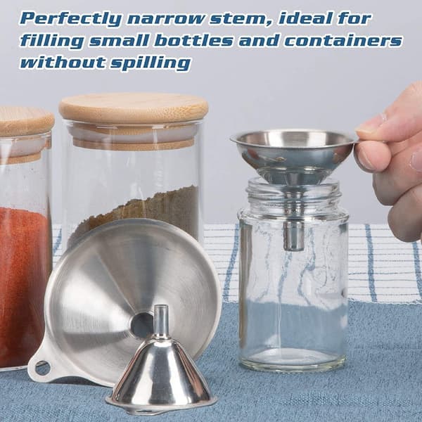 Tragt i rustfrit stål, 3-pak