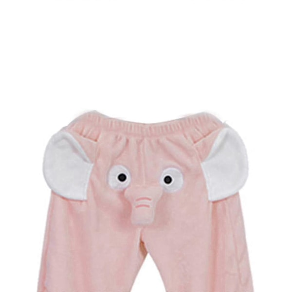 Roliga Elefantbyxor Dam Herr Loungebyxor Hem Plysch Par Pyjamasbyxor Present Till Pojkvän-YUHAO Pink M