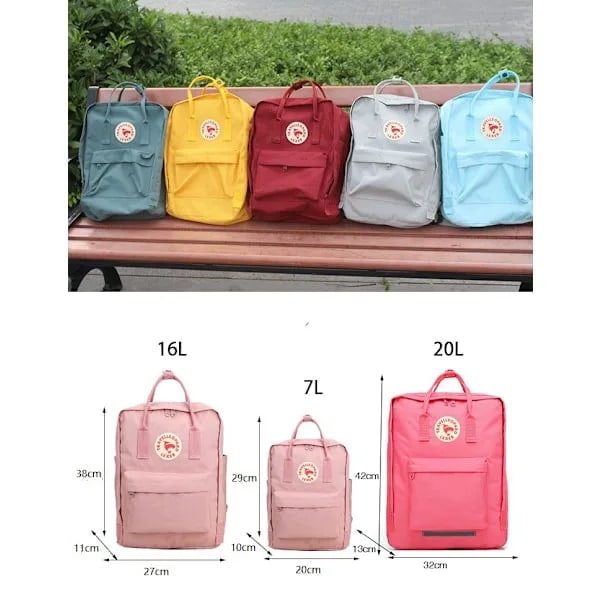 REMAKE Reppu kouluun ja matkoille, Foxs Bag, kevyt reppu miehille ja naisille 20 tuumaa