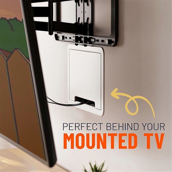 9-tommers TV-medieboks for veggmontering - Innfelt TV-uttak og nettverkskabinett for //Fire / One Connect