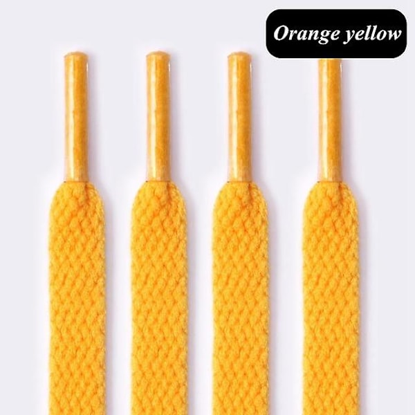 1 pari litteitä kengännauhoja lenkkareihin, kangaskengännauhat, valkoiset mustat kengännauhat, saapaskengännauhat kenkiin, klassiset pehmeät kengännauhat yellow orange