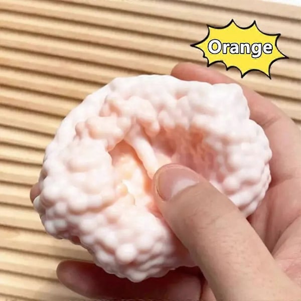 Stressboll med druvform, färgglada pärlor formbar vakuumboll stressboll squishy leksak Orange