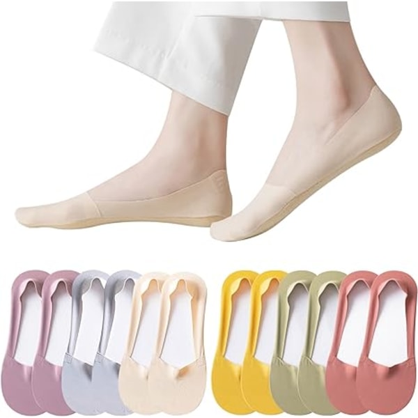 6 paria naisten sukat Invisible Foot Protector Silkki Nylon