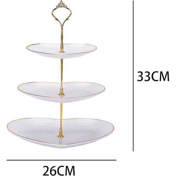 3-lags Cupcake Stand, Etagere, Bryllupsdessert Cupcake Stand, Serveringsfad til Godbidder, Etagere, Kageholder White