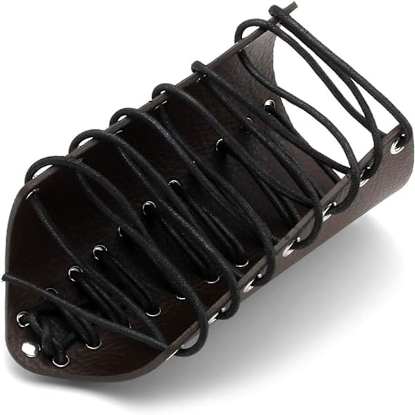 2 st Armmanschetter för män Steampunk Rustning Armband PU Läder Manschetter för Kostym Brown
