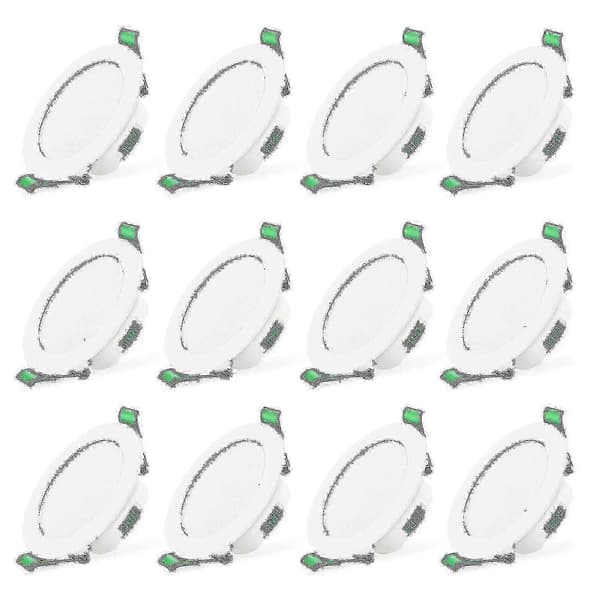 12 stk. 7W Vita LED Downlight Indbyggede Loftlamper Tynde Spotlights