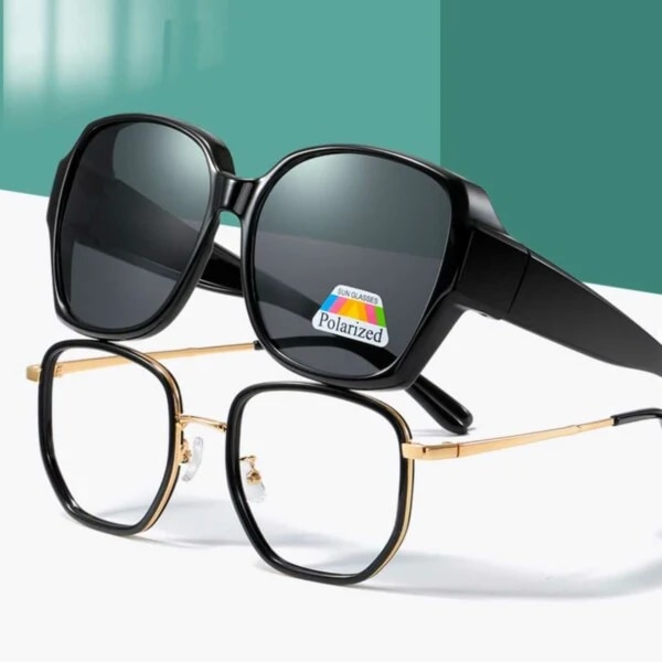 Solglasögon Över Glasögon Suncovers Polariserade Svarta black
