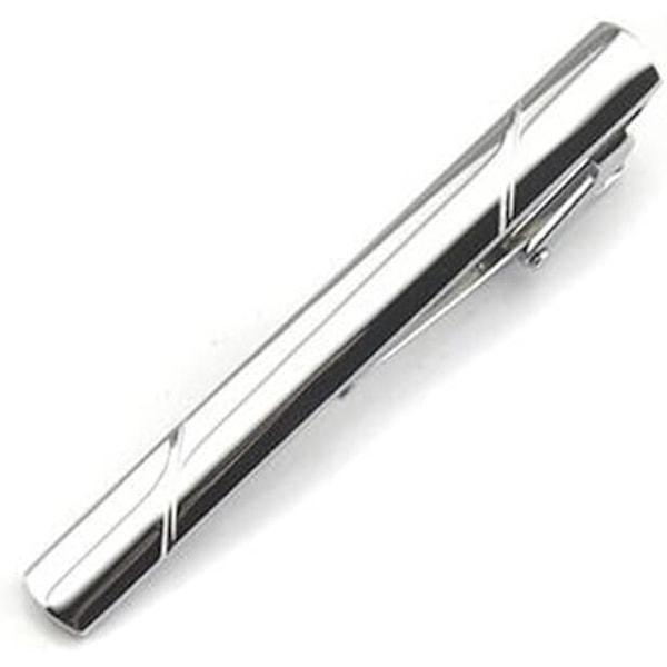 Slipsnålar i metall för män, slipsnål, klämma, stängningsklämma, nålar för affärer, fest, bröllopsdag, jul Silver