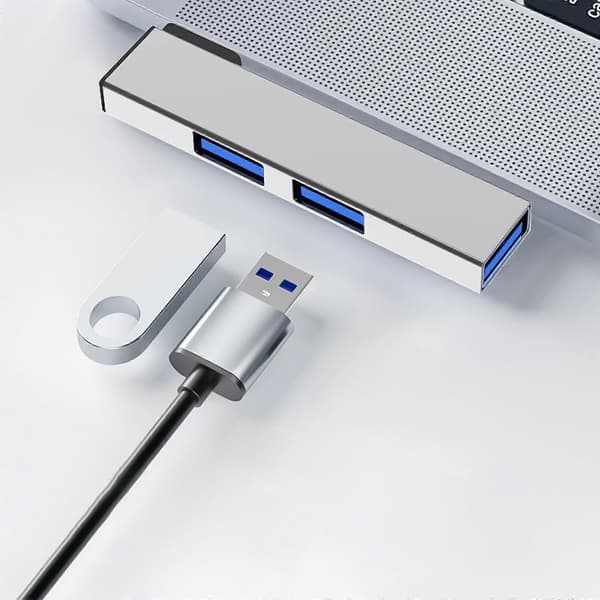 90 Graders USB Typ C Hub Dockningsstation 4 Portars Dataöverföring Expander, Snabb USB3.0 för PC Laptop Silver Silver
