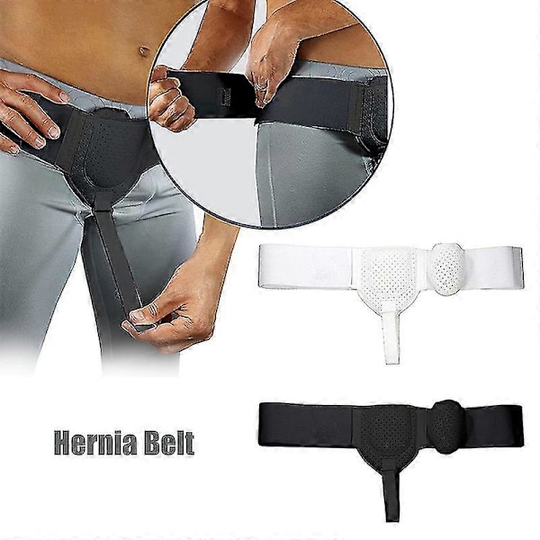 Bråckbälte för ljumskbråck, sportbråck, stöd, smärtlindring, återhämtning Black