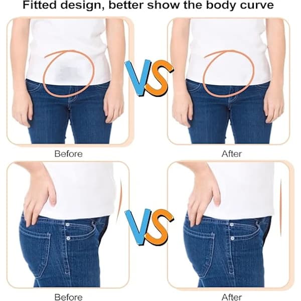 Usynlige bælter til kvinder, strækbælte med justerbart elastisk spænde og fladt spænde, usynligt taljebælte til jeans