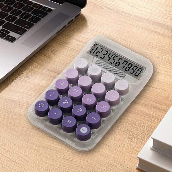 Videnskabelig lommeregner 10 cifre Stort display og knapper Klart stort LCD-display Ideel til kontor, skole, hjem og erhverv FLYE1735 Purple