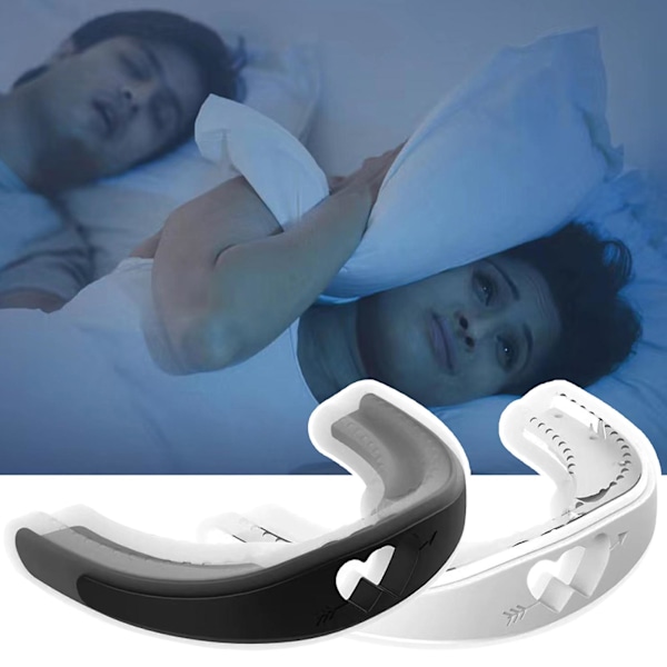 Anti Snorken Enheder Silikone Bøjler Ergonomisk Snorken Reducerende Hjælp Forbedre Luftstrøm Vejrtrækning Anti-slibende Tandbeskytter White