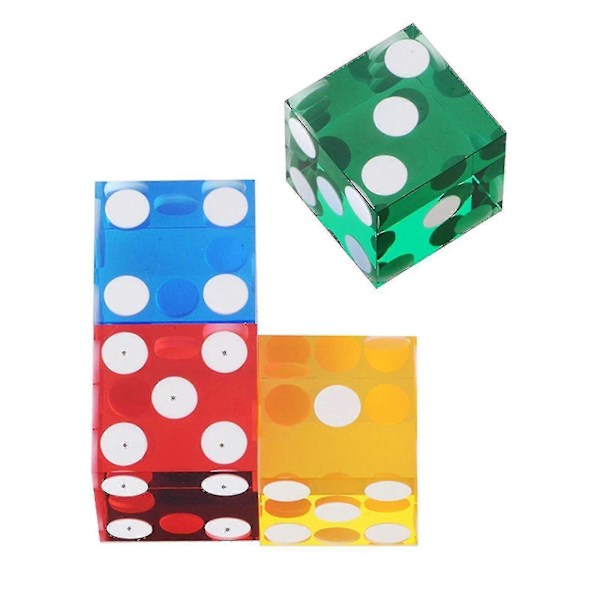 Laadukkaat Akryyliset Läpinäkyvät Nopat Kuusisivuiset D6 19mm Kasinonopat, 5 kpl Green