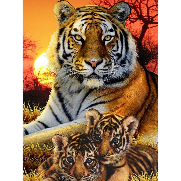 DIY Diamond Painting Tiger Full Kit, 5D Embroidery Diamond