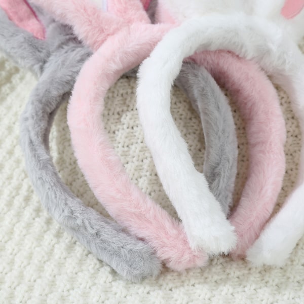 Easter Bunny Ears Pannband - Vit, Rosa och Grå - Finklänning