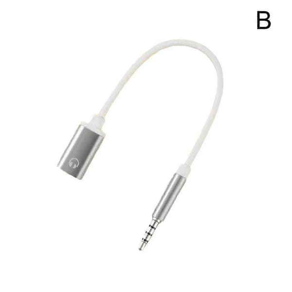 3,5 mm Han till Typ-C Hon Högtalarkonverterare Platt till Rund Analog Lap Silver