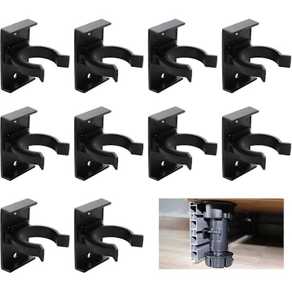 10 Stk. Sokkelklips for Kjøkken, Sokkelfeste for Kjøkken med Klips Holder, Kjøkkensokkel for Sofaer, Bord, Senger, TV-skap