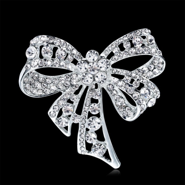 Broche med diamanter, rhinestone sløjfe broche, modetøj