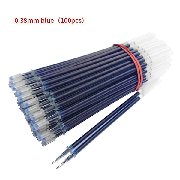 20/50/100 kpl/erä Sininen Musta Punainen Geelikynien Pyyhittävä Täyttövarsi Pyyhittävä - blue - 0.5mm 100pcs