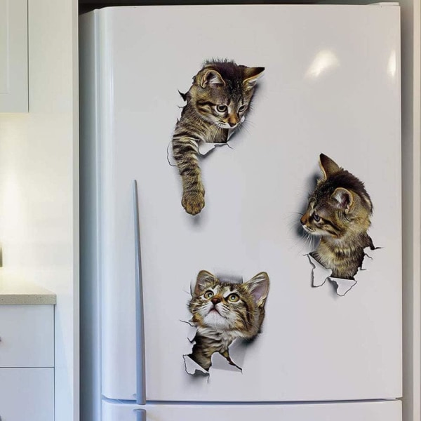 11 st Söta 3D Cat Stickers 3D Wall Decals Stickers Decoration