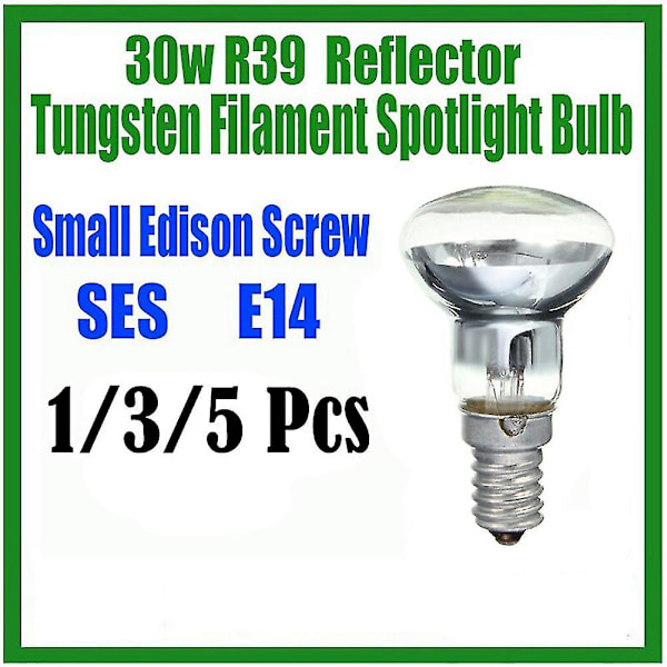 Erstatningslampe for lava lampe E14 R39 30W Skru inn lyspære Klar Reflektor Spot Lys Lava Glødelampe 5pcs