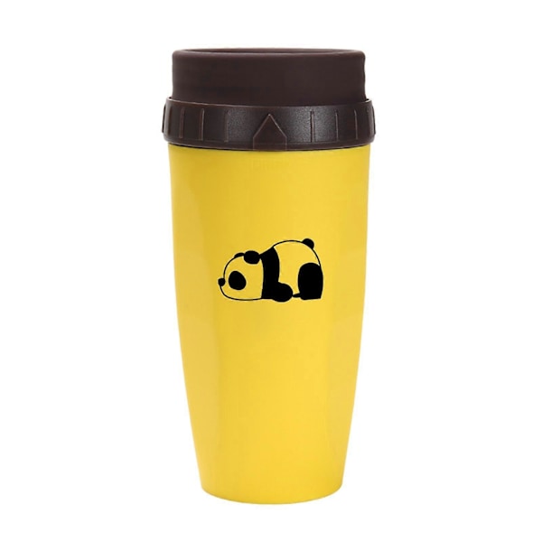 Bärbar Coverless Twist-mugg med isolerad kaffekopp i rostfritt stål panda yellow