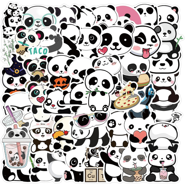 Söta Panda-klistermärken 50 st Coola estetiska klistermärken för vatten