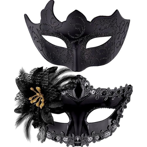 Par Venetian Mask Masquerade Mask Kvinne Blonder Venetian Mask for Woman Man Masquerade Party