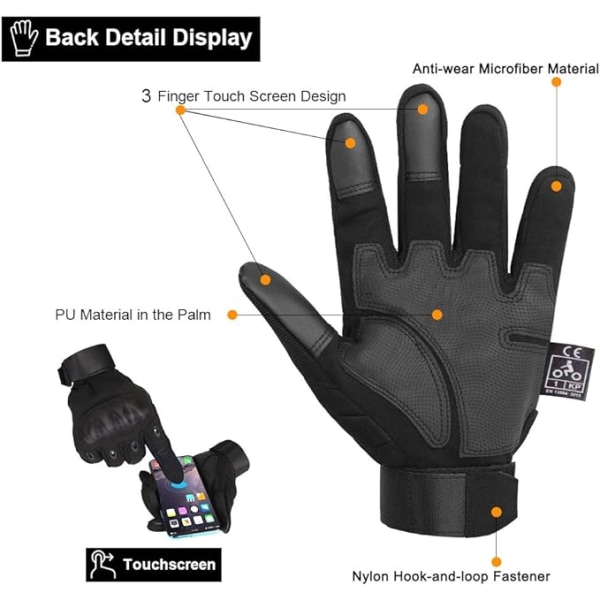 Motorsykkelhansker Full Finger Touch Screen Motorsykkelhansker CE