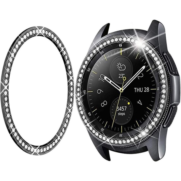 Ramme kompatibel med Samsung Galaxy Watch 42mm, rustfrit stål med luksuriøse krystalsten, ridsefast urramme til Samsung Galaxy Wat