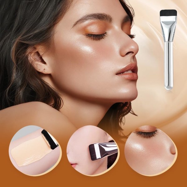 Flat head foundation brush for liquid makeup Soft and compact flat makeup brush