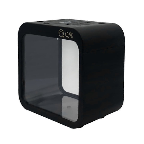 Energibesparende Akvarium Stilfuld Genanvendelig Clamshell Fodringsvindue Fisketerrarium Husholdningsartikler Black