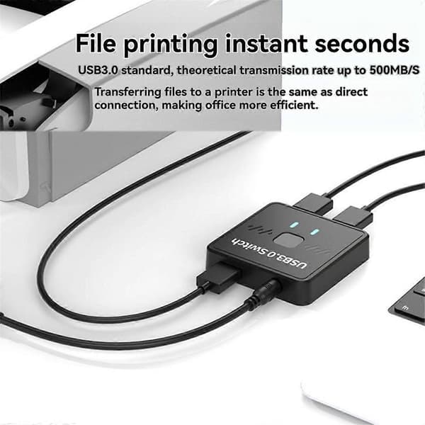 USB 3.0 Printerdeler Switch 2 ind 1 ud 2 Computere Deler 1 Printer Udisk Mus Tastatur Harddisk