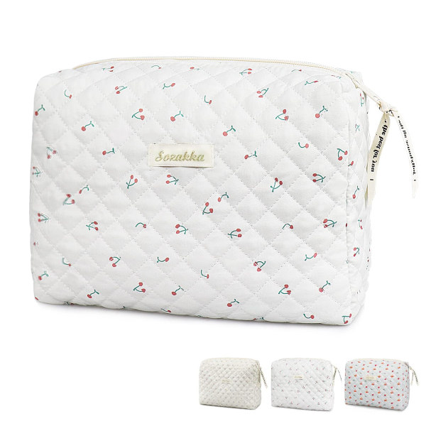 1 girls Travel Makeup Bag (Cherry white)