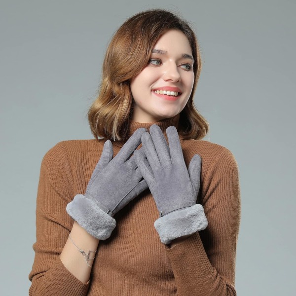 Women's Winter Gloves Warm Fleece Lined Stretch Thick Gloves