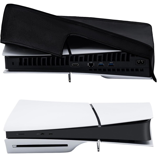 PS5 Slim -pölysuoja, naarmuuntumaton suojakotelo PS5 Slim -pelikonsolille - musta