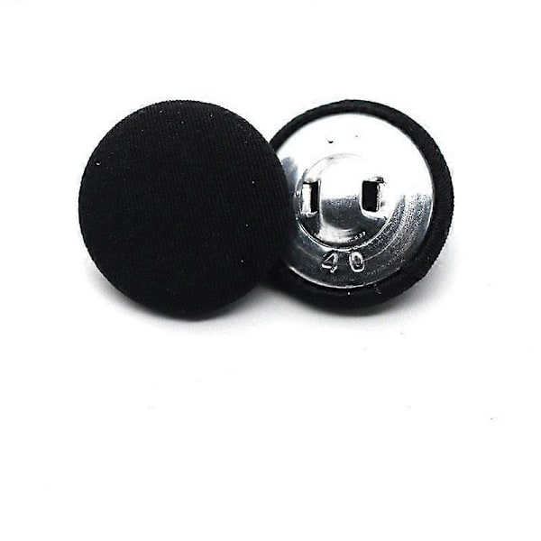 10 kpl Vaatteiden DIY Pyöreät Koristeelliset Mekko Paita Kangaspäällysteiset Kangasnapit Metallinapit black 11MM