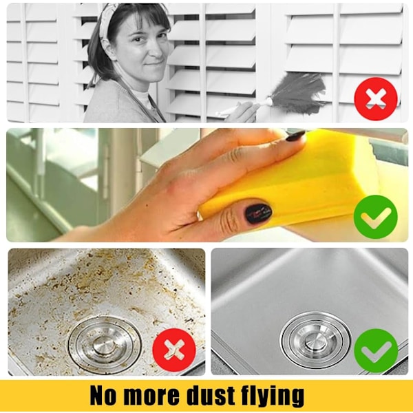 Super Dust Sponge, taianomainen pölynsiivosieni, kostea pölyhuiska kotitalouspölyjen puhdistukseen, sälekaihtimiin, lasille,