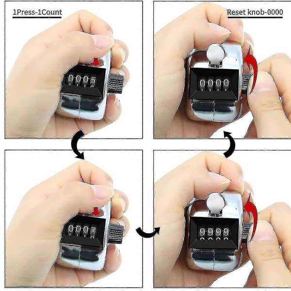 12-pack Handräknare 4-siffrig Varvräknare 8PCS