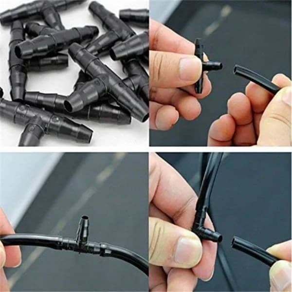 100 st Droppbevattningskopplingar med hullingar, 4/7 mm Universal T-formad slangkoppling, passar bevattningssystem för trädgårdar