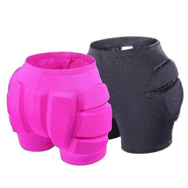Konståkning Höftskydd Vadderade Sportskydds Shorts-YUHAO Pink L