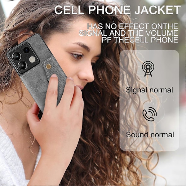 Til Xiaomi Redmi Note 13 5G Etui PU Læder+TPU Anti-fald Telefon Cover med Kortholder Style C