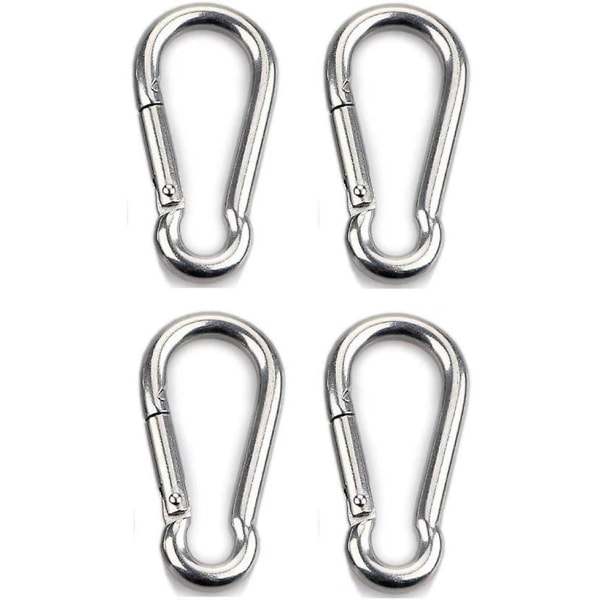 4pcs Attachment Carabiner for Heavy Duty, Sports, Lock Dogs, Swing Hammock, 304 Stainless Steel, 6mm Thickness